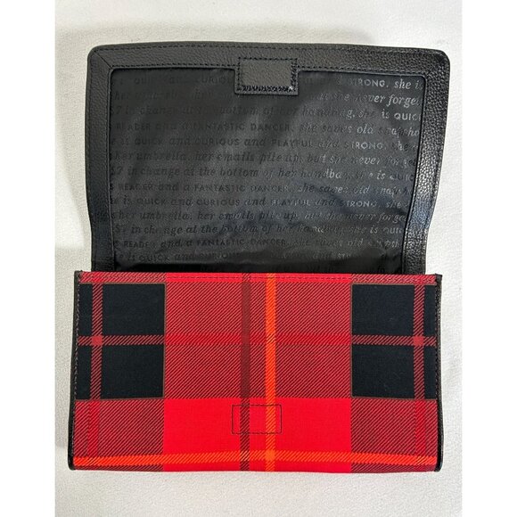 Kate Spade NY Julia Street Tally Plaid Clutch in Red / Black - Picture 3 of 6